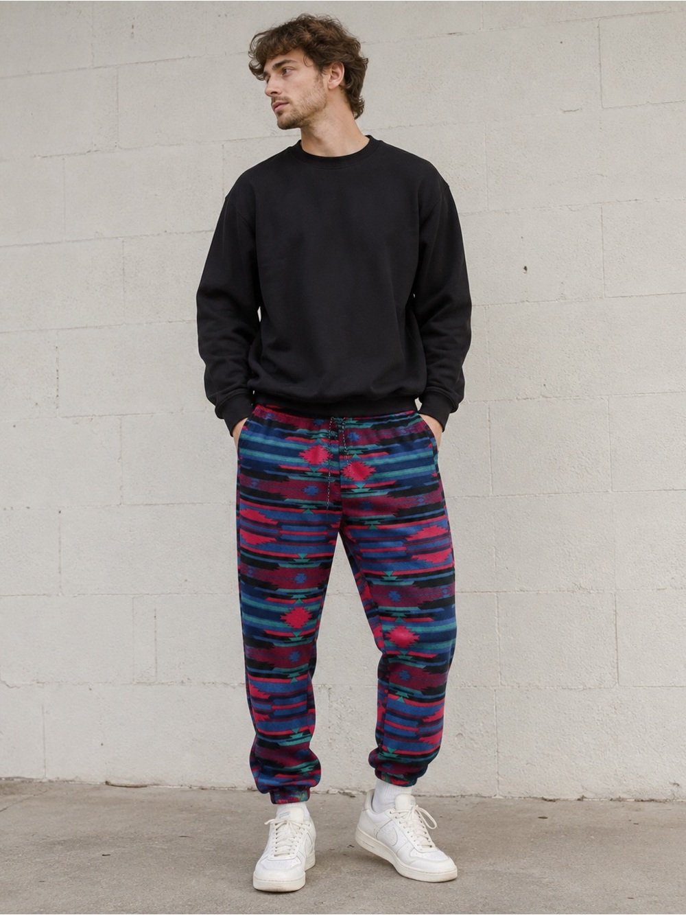 Urban Outfitters Southwestern Aztec Fleece Jogger Pants XL Retro Boho
